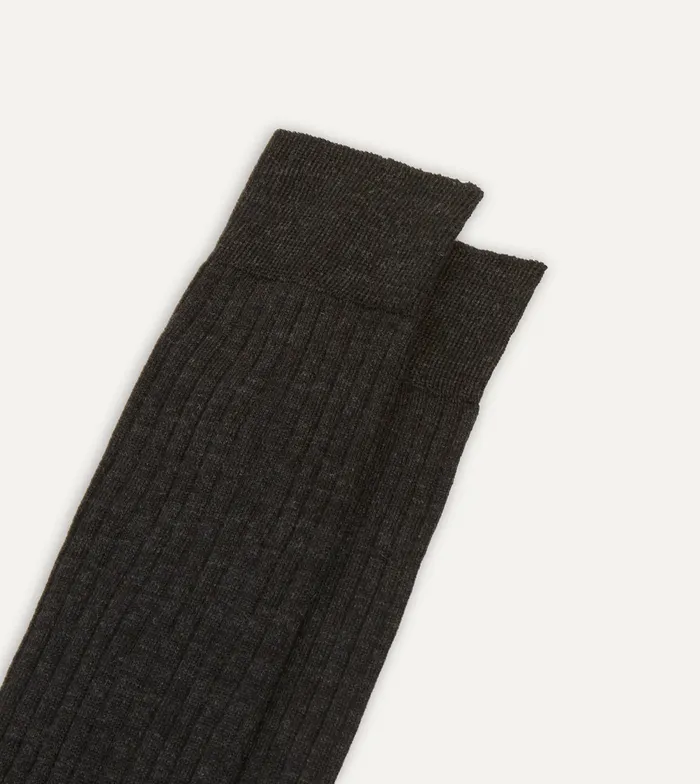 Drake039s Dark Grey Wool OverTheCalf Sock Men Boxer Shorts and Socks