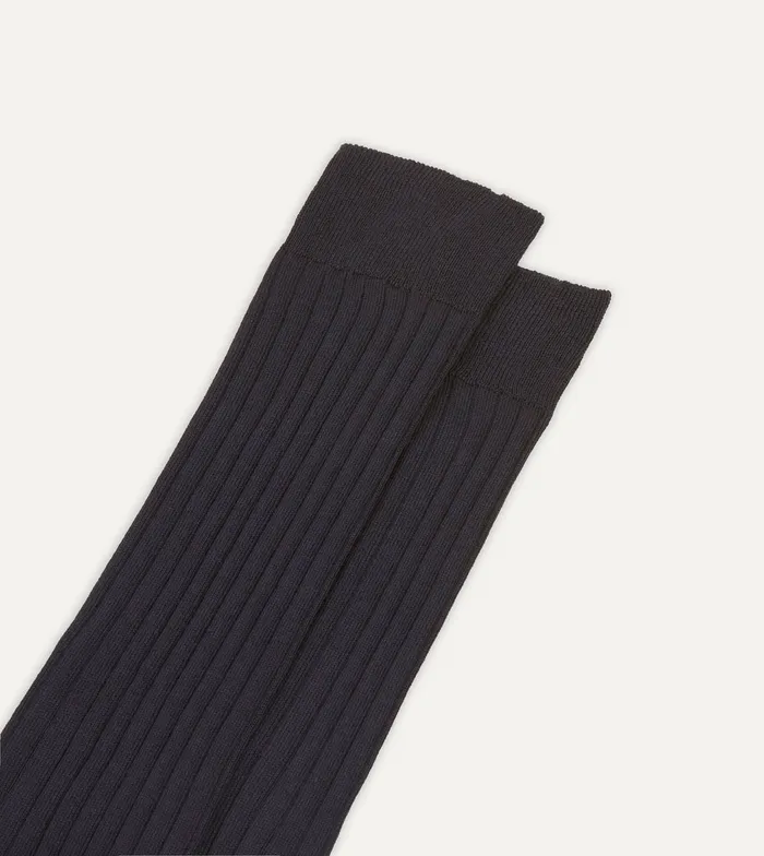Drake039s Dark Navy Cotton OverTheCalf Socks Men Boxer Shorts and Socks