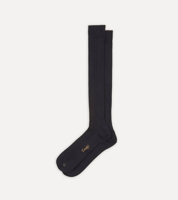 Drake039s Dark Navy Cotton OverTheCalf Socks Men Boxer Shorts and Socks