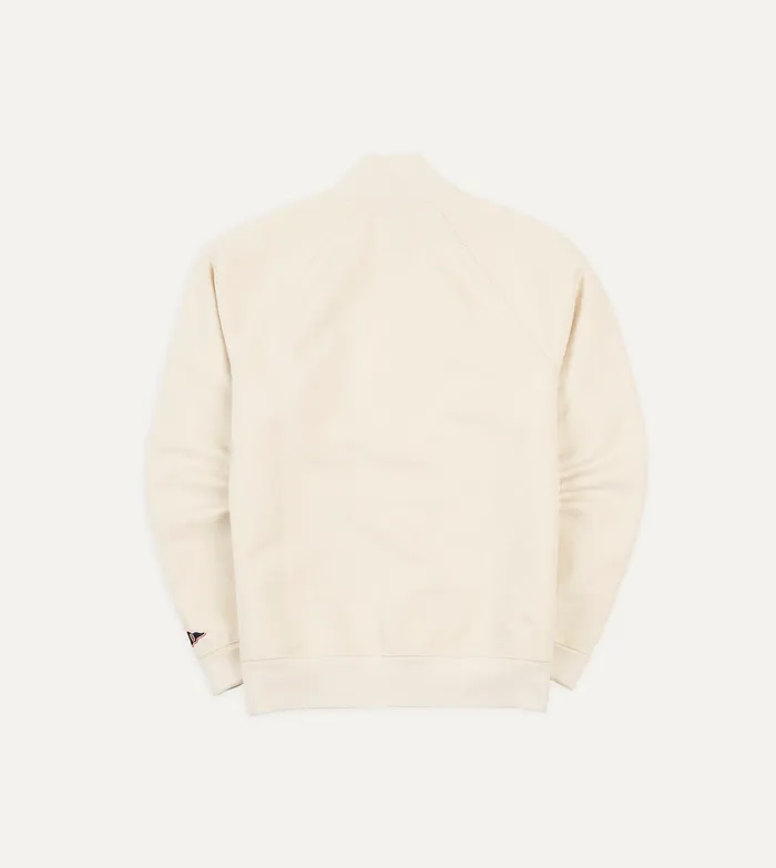 Drake039s Ecru Cotton Quarter Zip Sweatshirt Men Polos and Sweatshirts