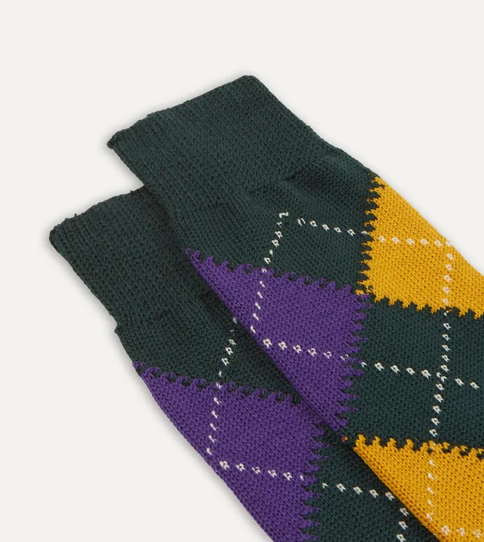 Drake039s Green Argyle Wool Cotton Socks Men Boxer Shorts and Socks