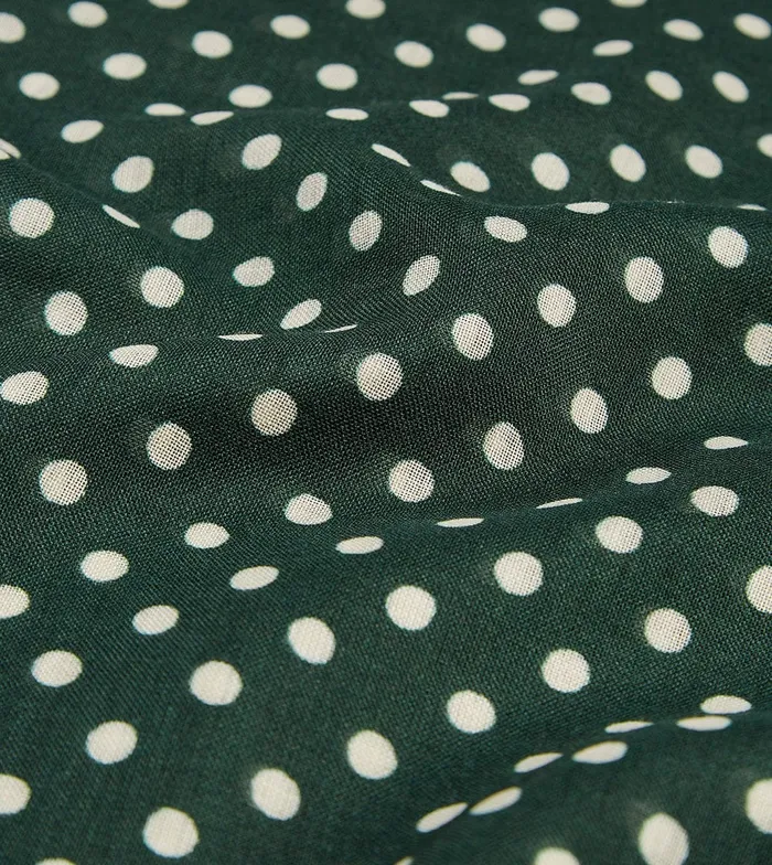 Drake039s Green HandDrawn Polka Dot Wool Scarf Men Scarves