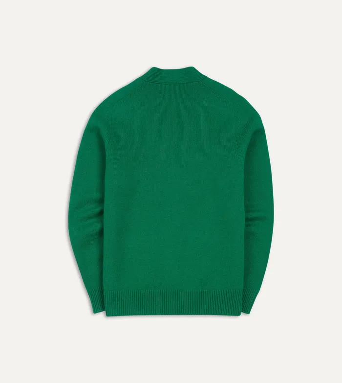 Drake039s Green Lambswool 6 Button Cardigan Men Knitwear