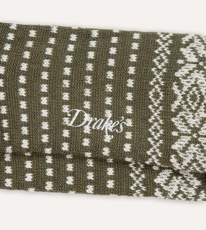 Drake039s Grey Fair Isle Wool Cotton Socks Men Boxer Shorts and Socks