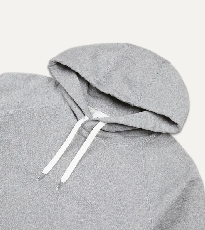 Drake039s Grey Melange Cotton Hooded Sweatshirt Men Polos and Sweatshirts