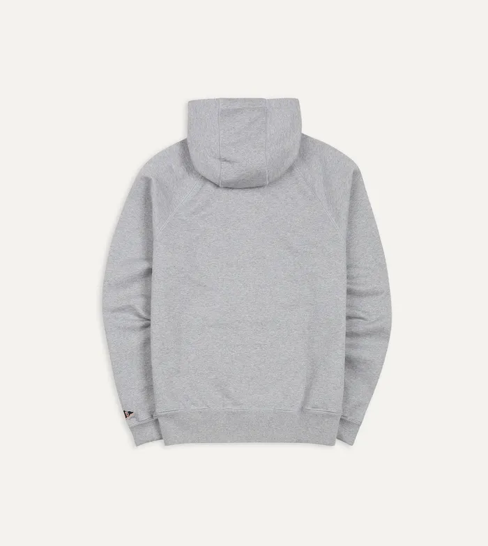 Drake039s Grey Melange Cotton Hooded Sweatshirt Men Polos and Sweatshirts