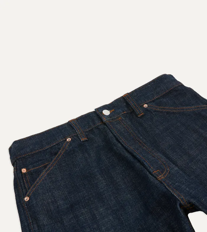 Drake039s Indigo Rinse 155oz Japanese Selvedge Denim FivePocket Jeans Men Trousers