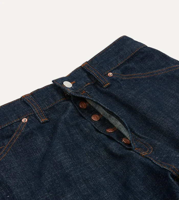 Drake039s Indigo Rinse 155oz Japanese Selvedge Denim FivePocket Jeans Men Trousers