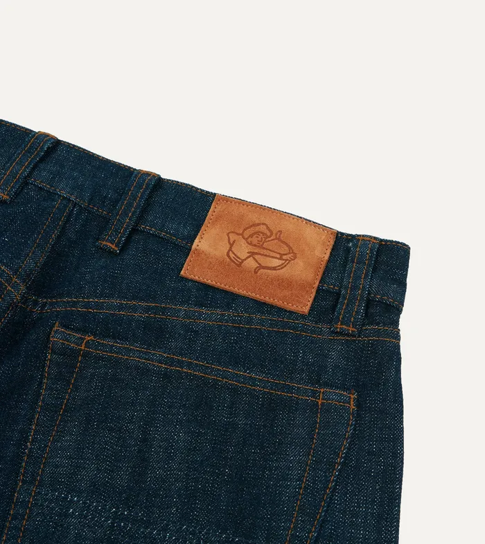 Drake039s Indigo Rinse 155oz Japanese Selvedge Denim FivePocket Jeans Men Trousers