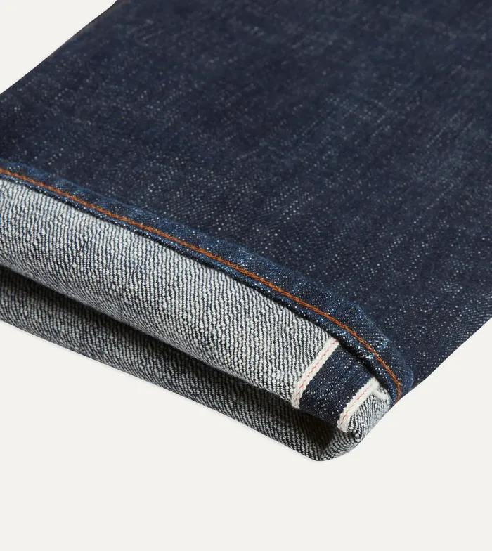 Drake039s Indigo Rinse 155oz Japanese Selvedge Denim FivePocket Jeans Men Trousers