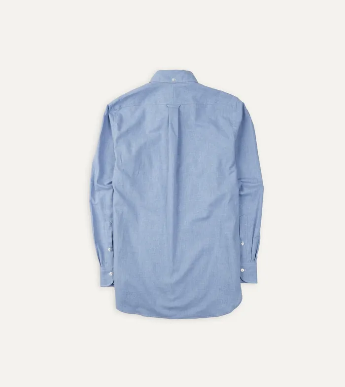 Drake039s Light Blue Brushed Cotton ButtonDown Shirt Men Plain Shirts