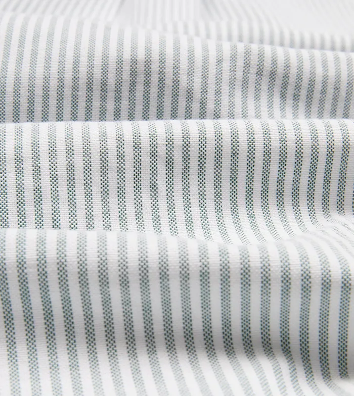 Drake039s Light Green Ticking Stripe Cotton Oxford Cloth ButtonDown Shirt Men Formal Shirts