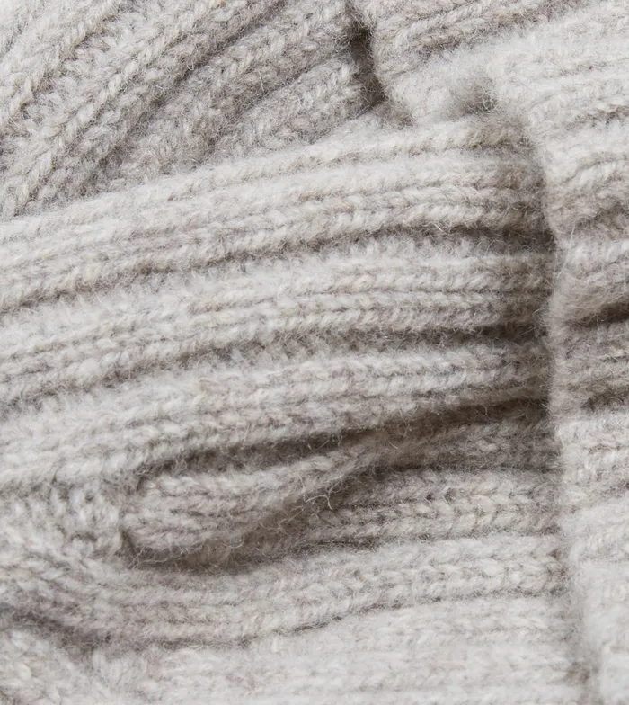 Drake039s Light Grey Lambswool Ribbed Knit Cap Men Hats
