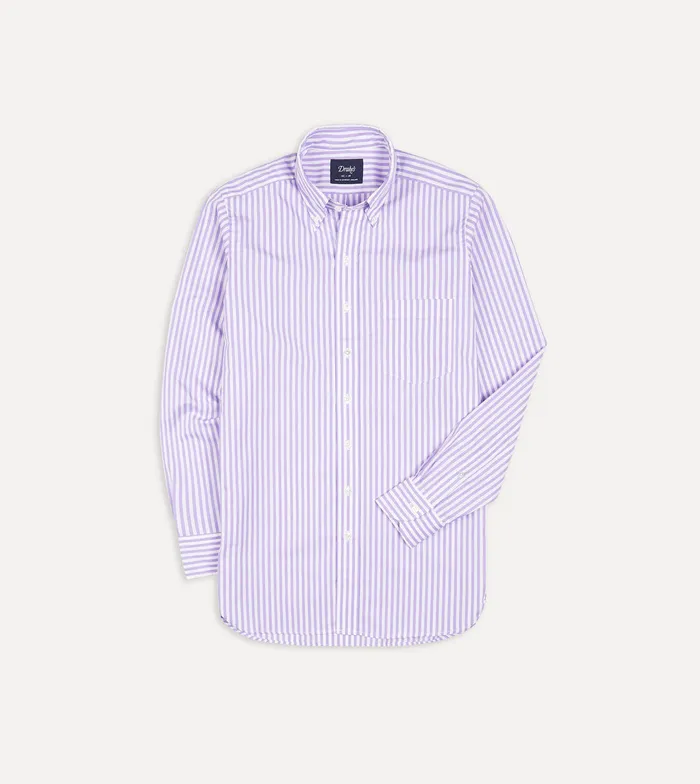 Drake039s Lilac Bengal Stripe Cotton Poplin ButtonDown Shirt Men Formal Shirts Drake039s Lilac Bengal Stripe Cotton Poplin ButtonDown Shirt Men Formal Shirts