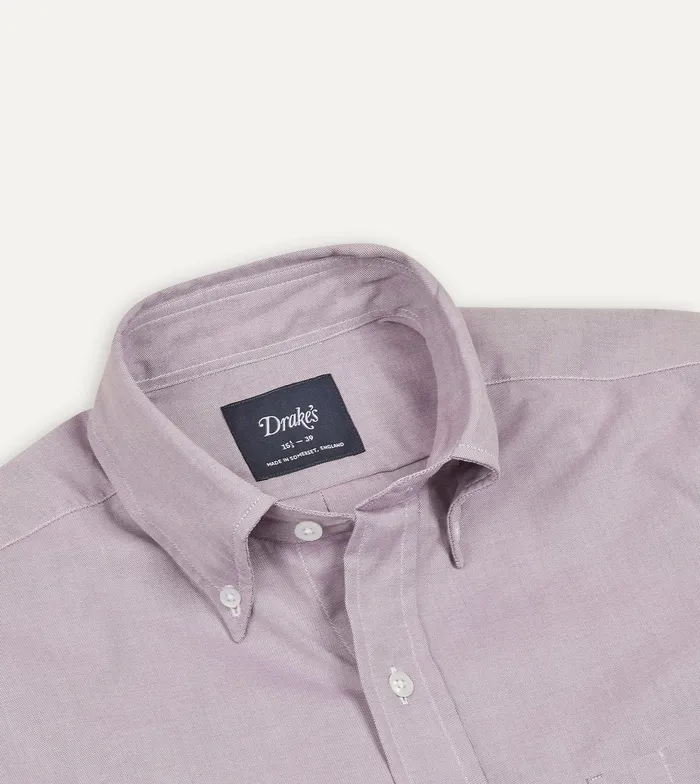Drake039s Lilac Pinpoint Oxford Cotton Cloth ButtonDown Shirt Men Pinpoint Oxford Shirts