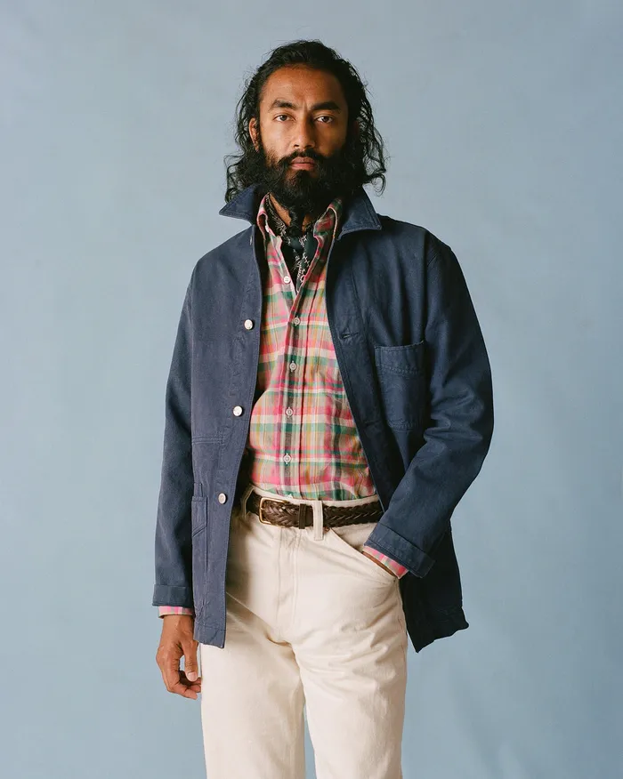 Drake039s Navy Cotton Duck Canvas FivePocket Chore Jacket Men Chore Jackets