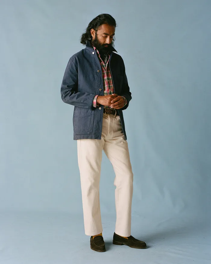 Drake039s Navy Cotton Duck Canvas FivePocket Chore Jacket Men Chore Jackets