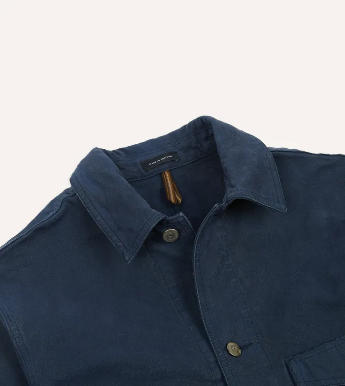 Drake039s Navy Cotton Duck Canvas FivePocket Chore Jacket Men Chore Jackets