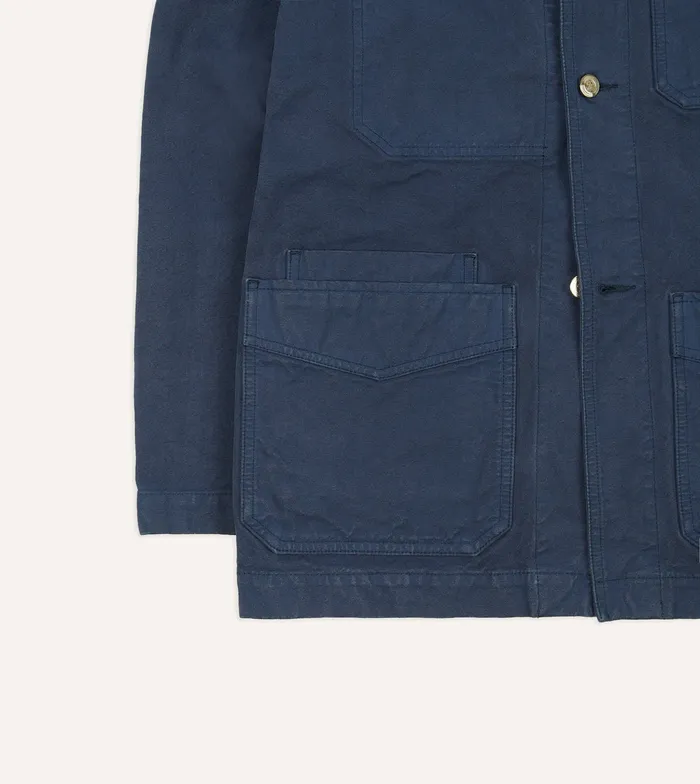 Drake039s Navy Cotton Duck Canvas FivePocket Chore Jacket Men Chore Jackets