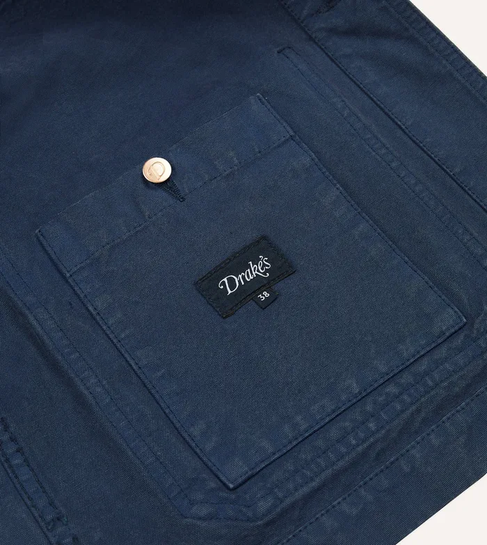 Drake039s Navy Cotton Duck Canvas FivePocket Chore Jacket Men Chore Jackets