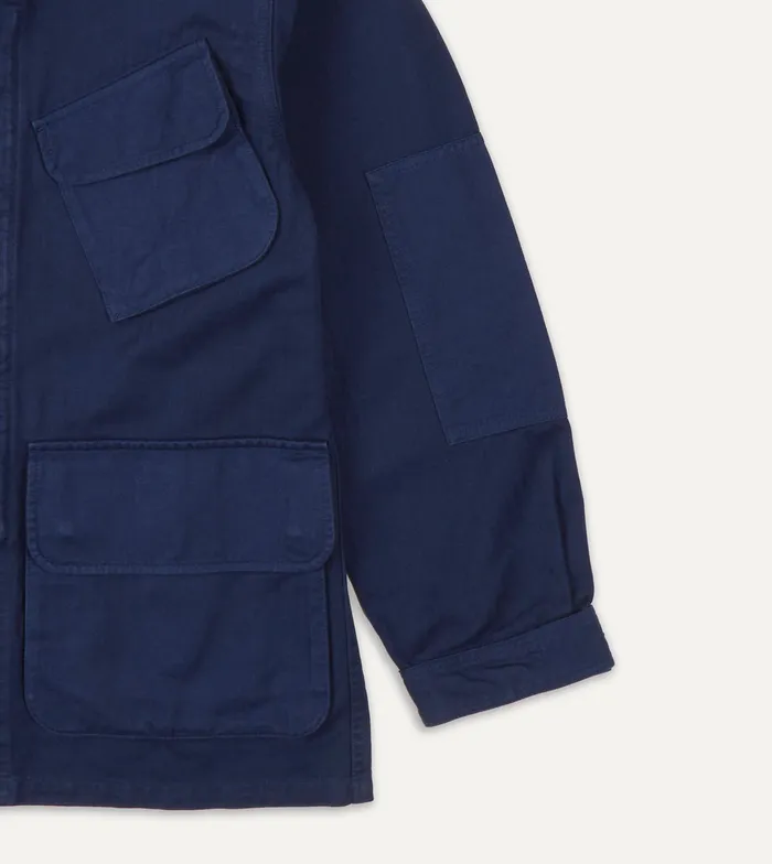 Drake039s Navy Herringbone Cotton Jungle Jacket Men Coats and Jackets