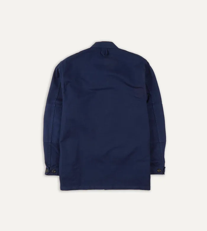 Drake039s Navy Herringbone Cotton Jungle Jacket Men Coats and Jackets