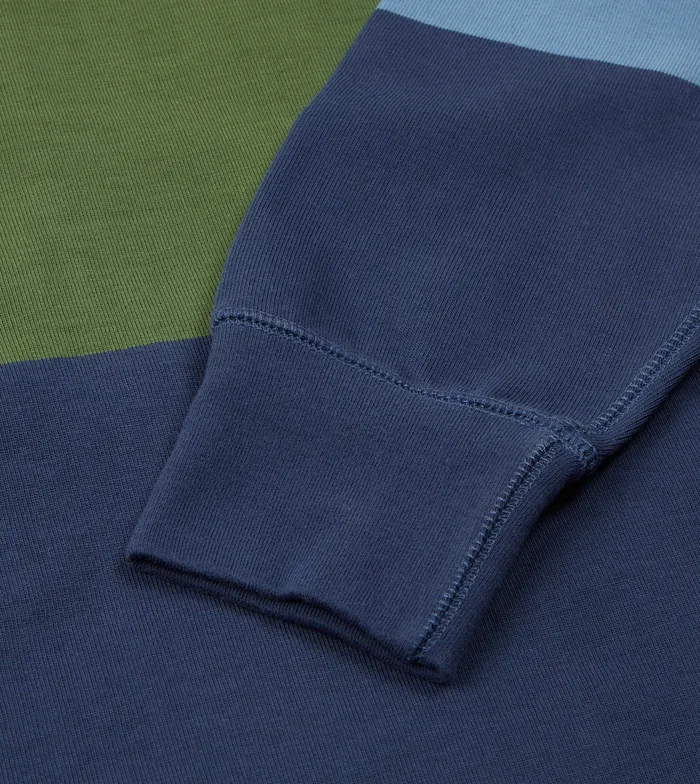 Drake039s Navy Olive Pink And Blue Colour Block Cotton Rugby Shirt Men Polos and Sweatshirts