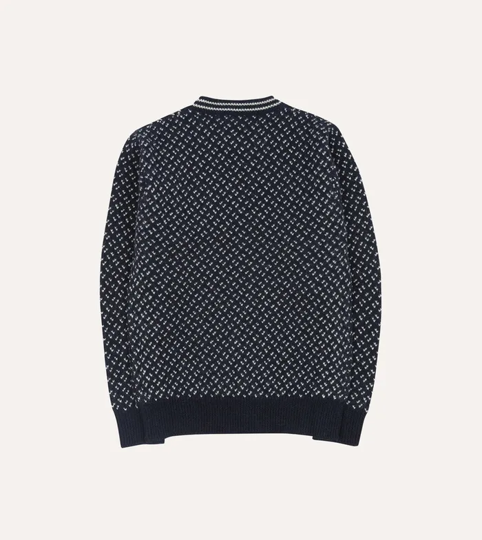 Drake039s Norwegian Birdseye Wool Alpaca Crew Neck Jumper Men Knitwear