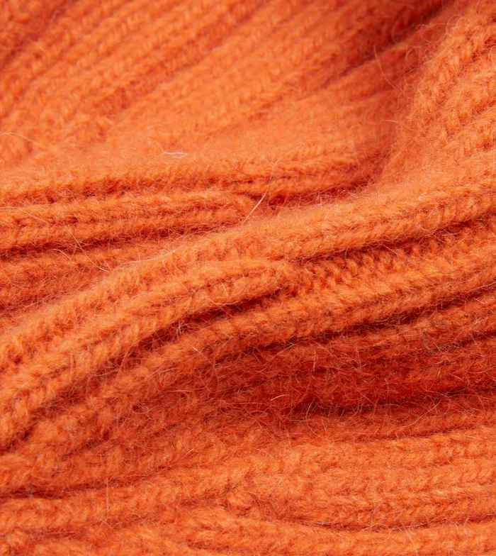 Drake039s Orange Angora Lambswool Ribbed Knit Cap Men Hats