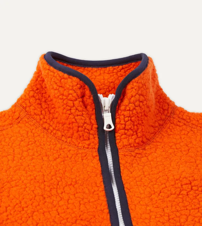 Drake039s Orange Boucle Wool Zip Fleece Jacket Men Fleeces
