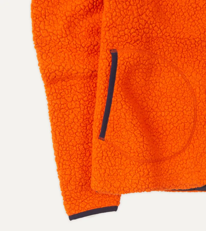 Drake039s Orange Boucle Wool Zip Fleece Jacket Men Fleeces