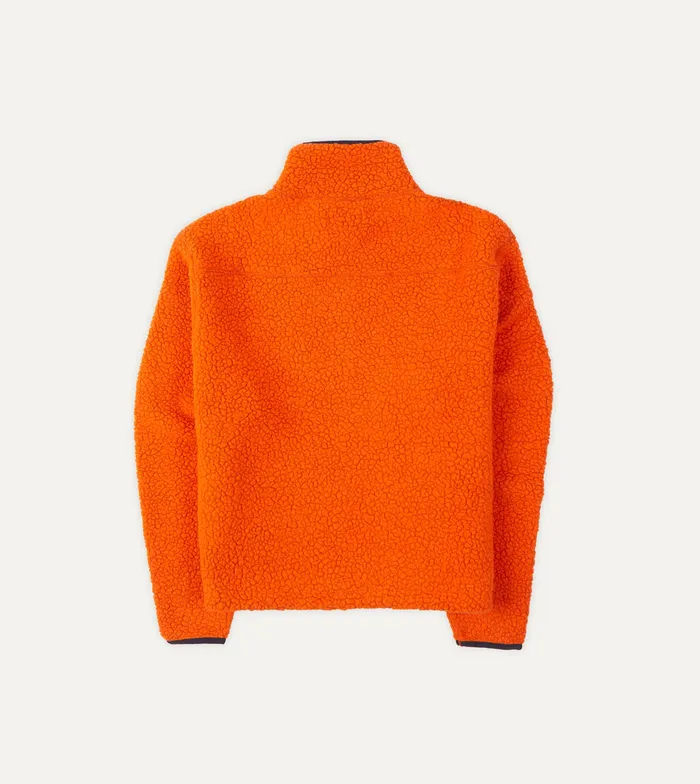 Drake039s Orange Boucle Wool Zip Fleece Jacket Men Fleeces