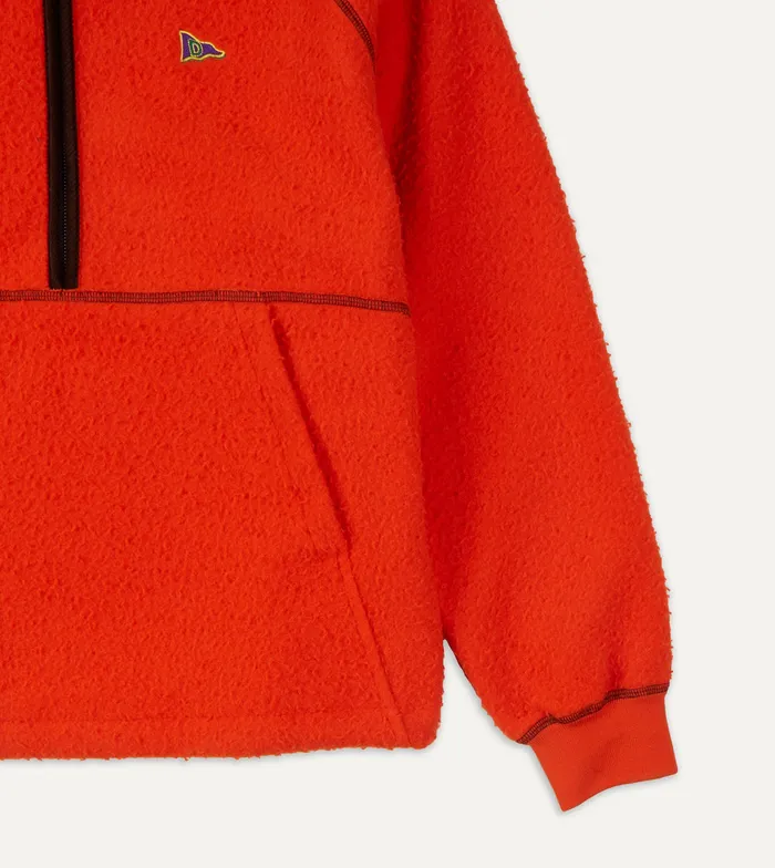 Drake039s Orange Casentino Wool HalfZip Pullover Fleece Men Fleeces