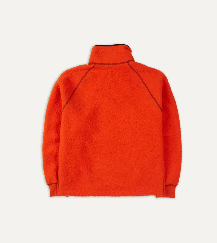 Drake039s Orange Casentino Wool HalfZip Pullover Fleece Men Fleeces