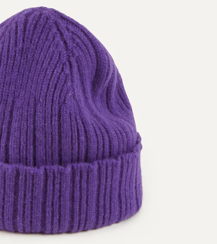 Drake039s Purple Angora Lambswool Ribbed Knit Cap Men Hats