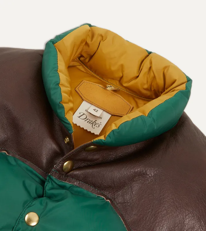 Drake039s Rocky Mountain Featherbed For Green Nylon Leather Christy Down Vest Men Coats and Jackets