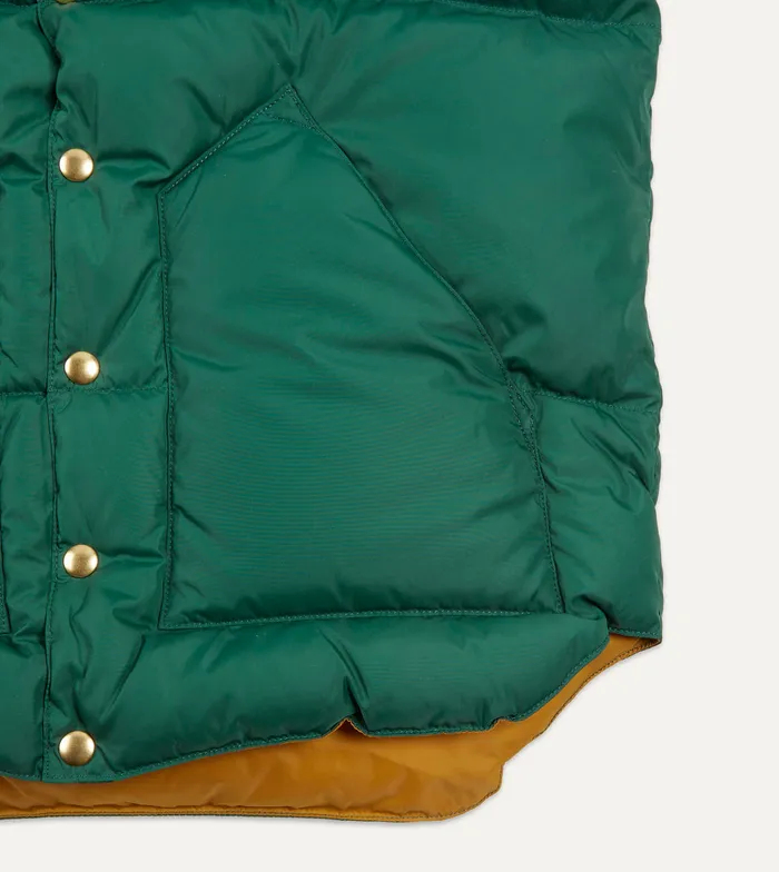 Drake039s Rocky Mountain Featherbed For Green Nylon Leather Christy Down Vest Men Coats and Jackets