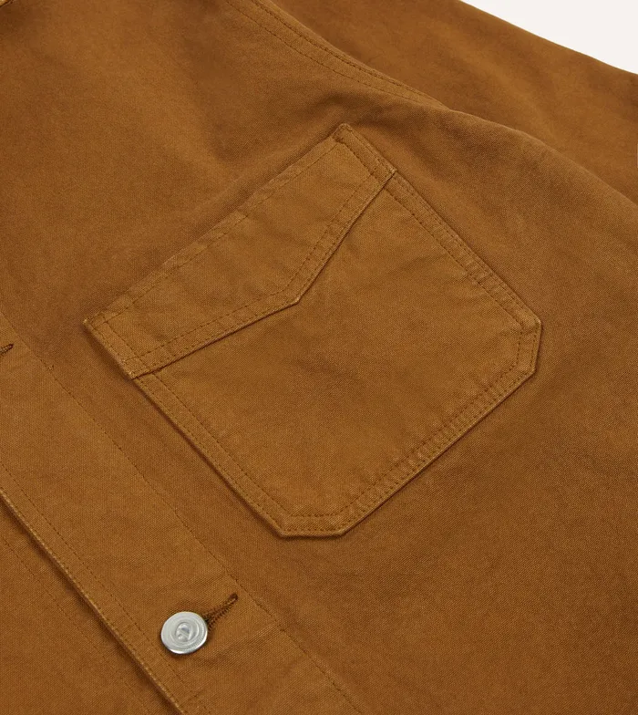 Drake039s Tobacco Cotton Duck Canvas FivePocket Chore Jacket Men Coats and Jackets