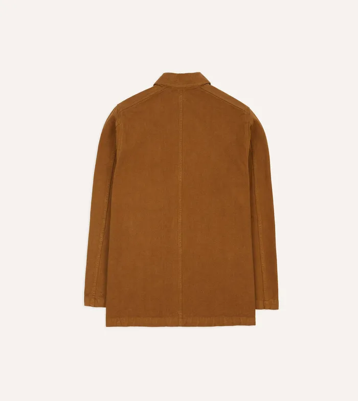 Drake039s Tobacco Cotton Duck Canvas FivePocket Chore Jacket Men Coats and Jackets