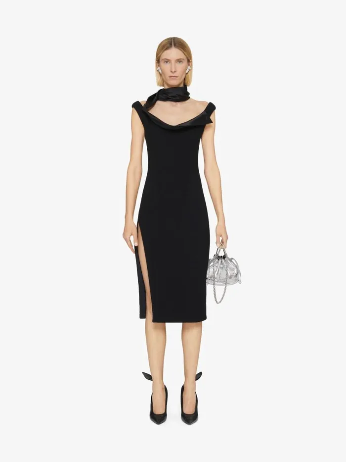 Dress In Wool With Swallow Collar Black Women Givenchy Dresses