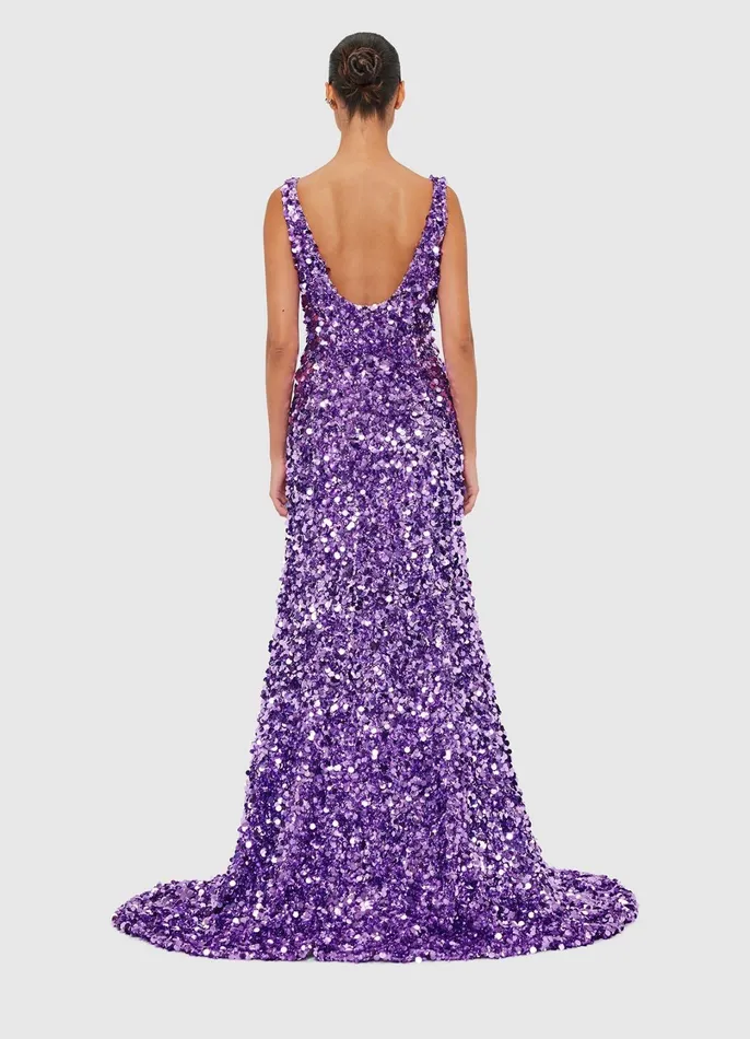 Dresses and Jumpsuits Women LEO LIN Adeline Sequin Low Back Gown 8211 Lavender