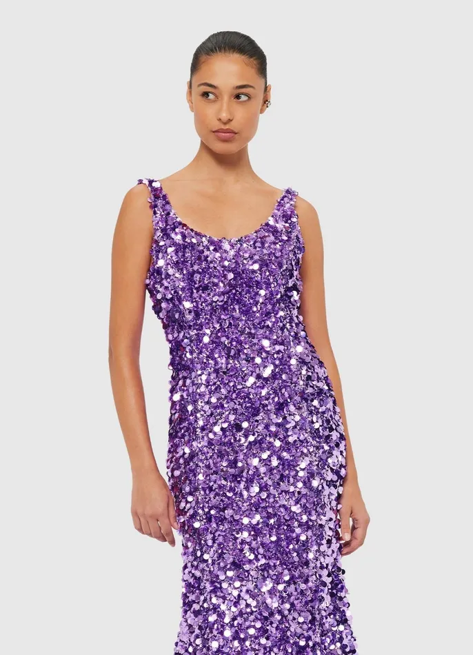 Dresses and Jumpsuits Women LEO LIN Adeline Sequin Low Back Gown 8211 Lavender