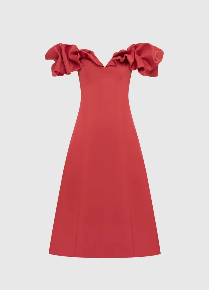 Dresses and Jumpsuits Women LEO LIN Annie Off Shoulder Frill Midi Dress 8211 Mulberry Dresses and Jumpsuits Women LEO LIN Annie Off Shoulder Frill Midi Dress 8211 Mulberry