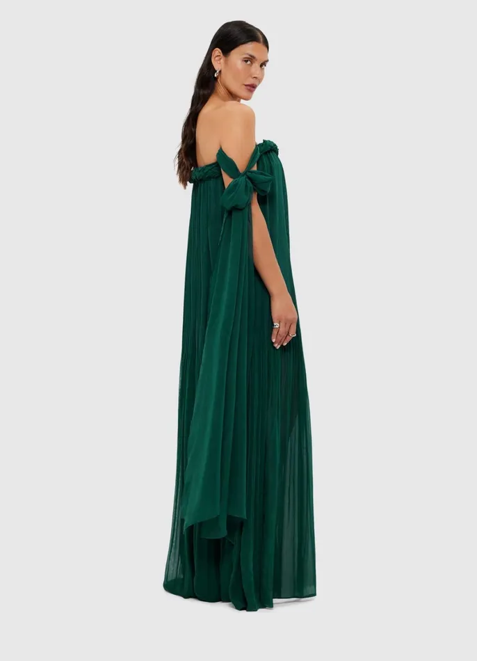 Dresses and Jumpsuits Women LEO LIN Camilla Draped Floor Length Dress 8211 Emerald