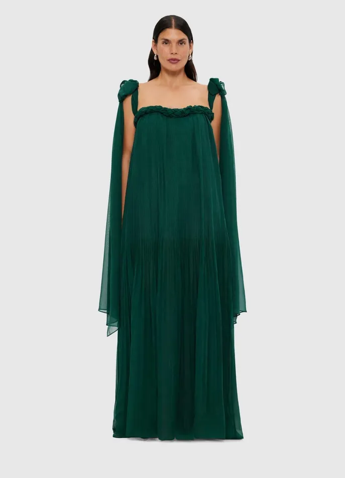 Dresses and Jumpsuits Women LEO LIN Camilla Draped Floor Length Dress 8211 Emerald