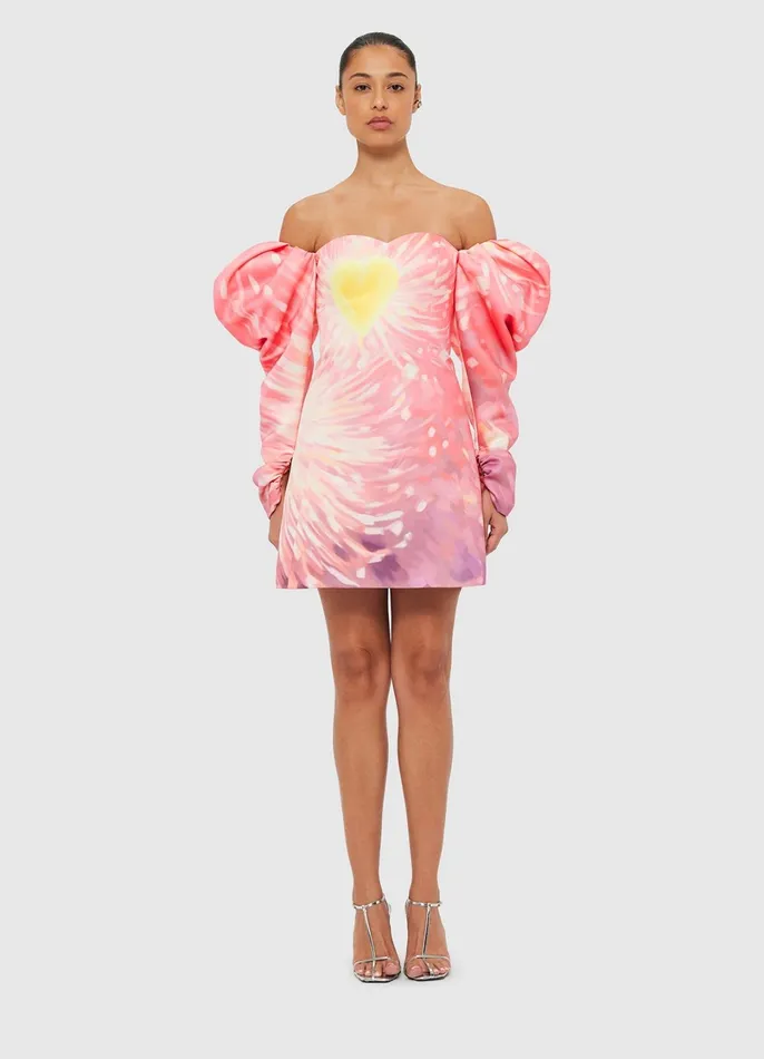 Dresses and Jumpsuits Women LEO LIN Gemma Off Shoulder Bustier Mini Dress 8211 Afterglow Print