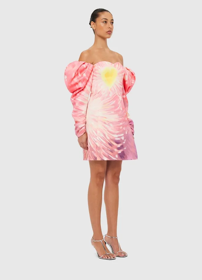 Dresses and Jumpsuits Women LEO LIN Gemma Off Shoulder Bustier Mini Dress 8211 Afterglow Print