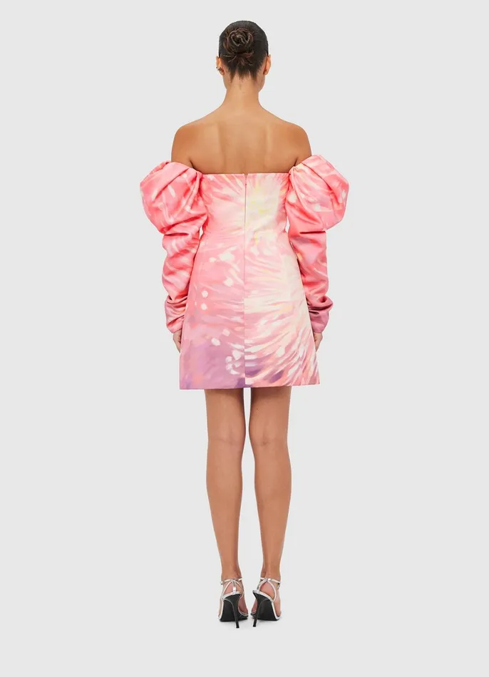 Dresses and Jumpsuits Women LEO LIN Gemma Off Shoulder Bustier Mini Dress 8211 Afterglow Print