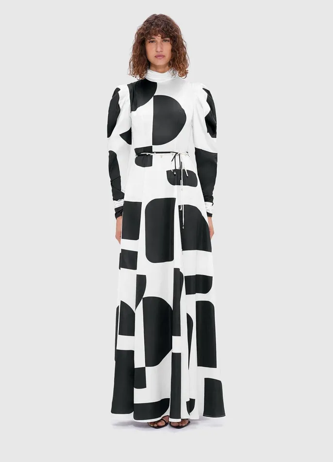 Dresses and Jumpsuits Women LEO LIN Kaleida High Neck Maxi Dress 8211 Geo Print