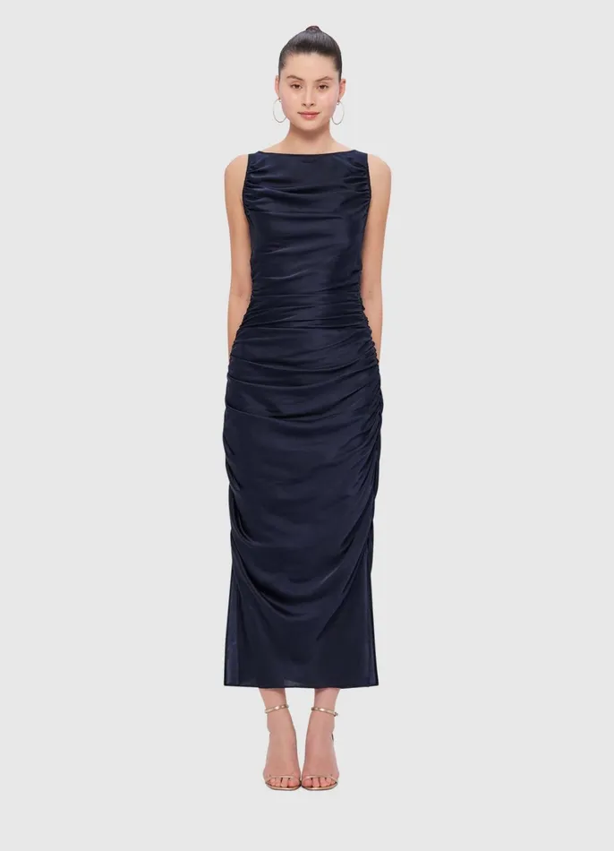 Dresses and Jumpsuits Women LEO LIN Laura Midi Dress 8211 Oxford Blue